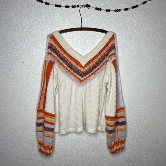 Free People Crochet Thermal Leopard Detail Sweater - Picture 1 of 7
